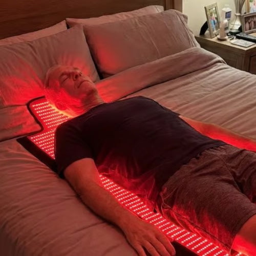 Mark T. using the ApolloThera Full Body Red Light Mat